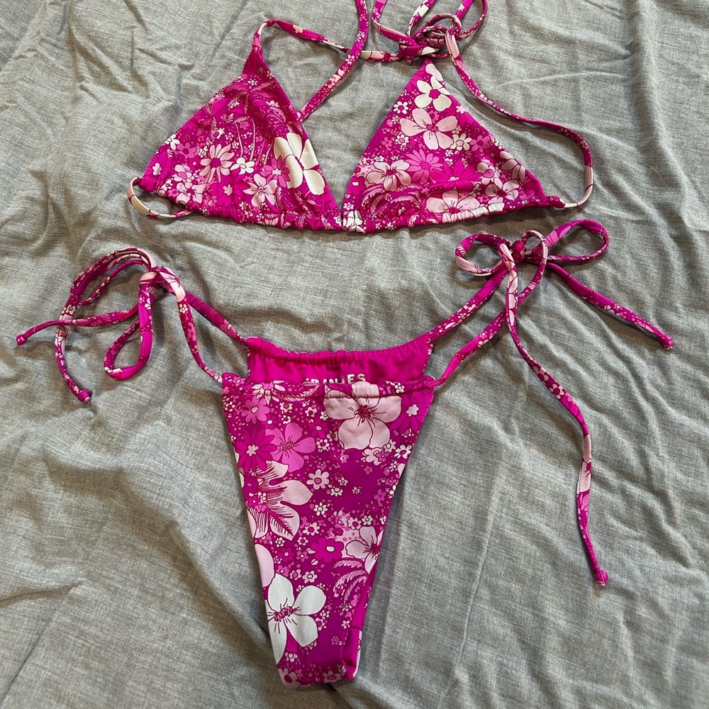 Pink floral Frankie’s bikinis